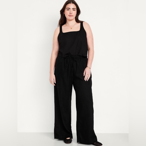 NWT! Black High-Waisted Linen-Blend Super Wide-Leg Pants - Multiple Sizes 🔹 - Picture 4 of 10